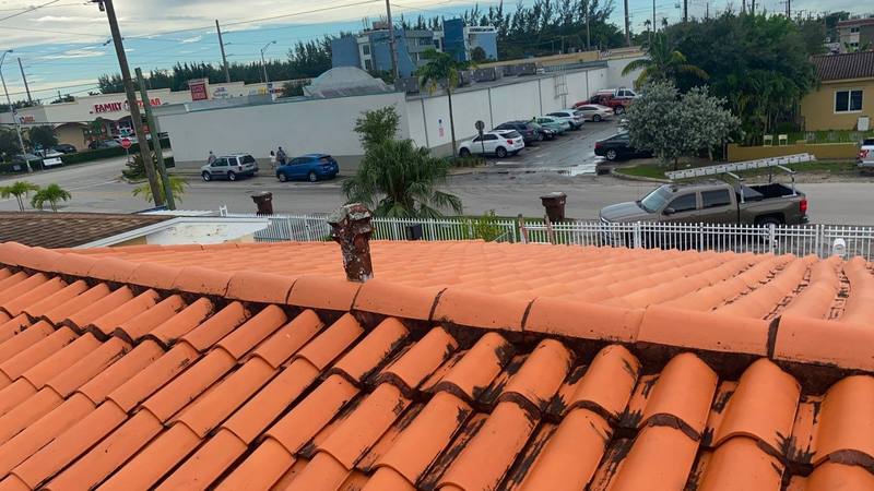 roofing project near W 34th St in Hialeah