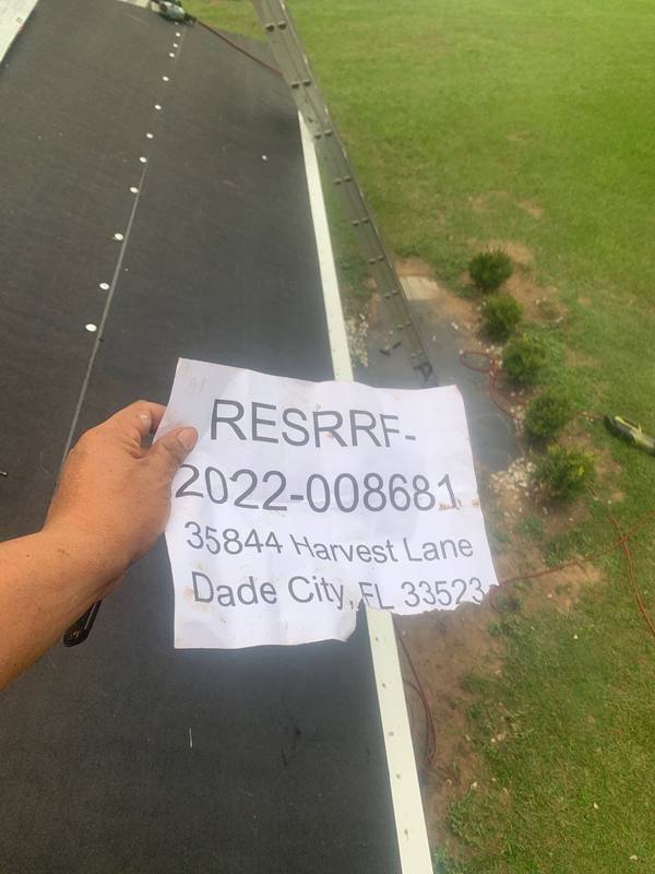 roofing project near Harvest Ln in Dade City