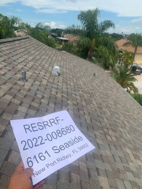 completed roofing project in New Port Richey FL
