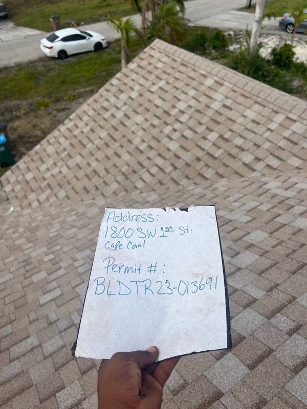 completed roofing project in Cape Coral FL