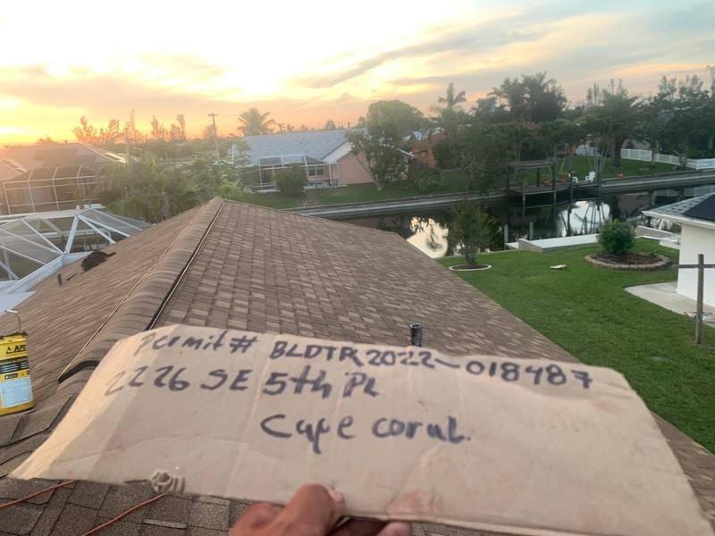 roofing project near SE 5th Pl in Cape Coral