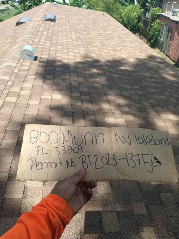 roofing project near Munn Ave in Lakeland