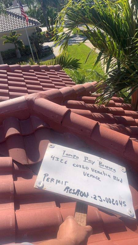 completed roofing project in Venice FL