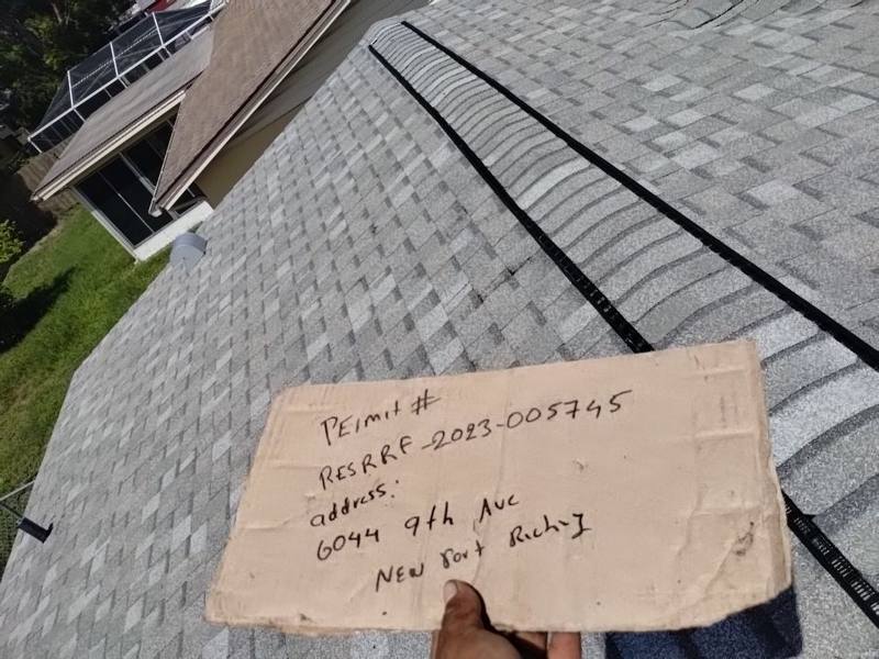 completed roofing project in New Port Richey FL