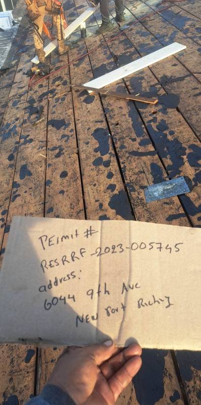 roofing project near 9th Ave in New Port Richey
