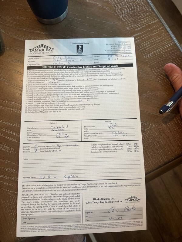 residential roof replacement by Hloska Roofing in Leesburg