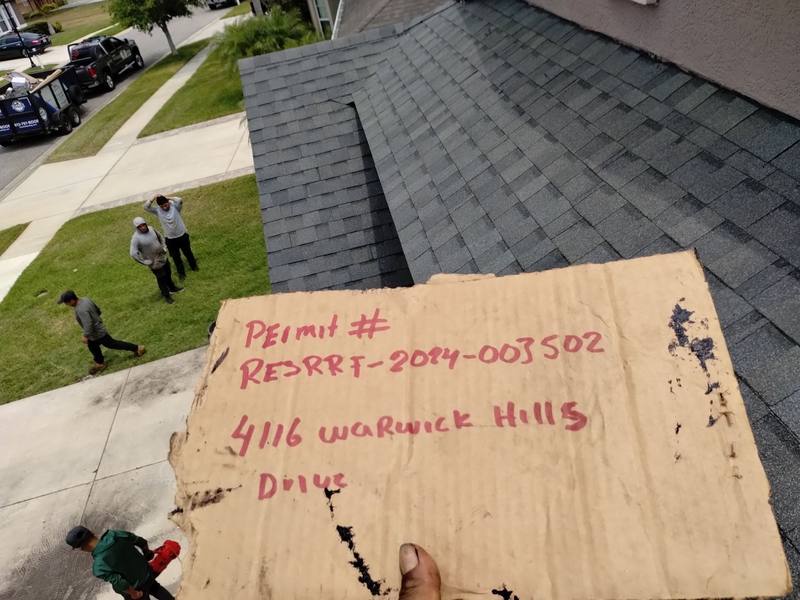 roofing project near Warwick Hills Dr in Wesley Chapel