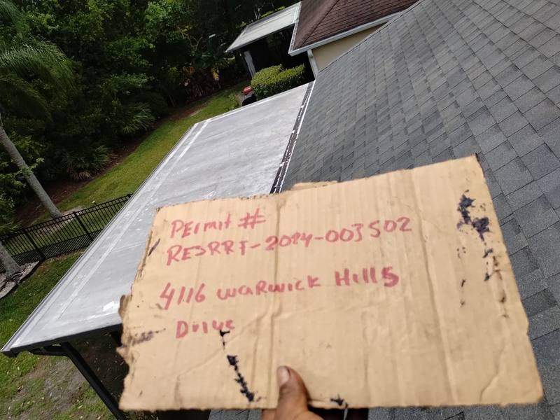 roofing project near Warwick Hills Dr in Wesley Chapel