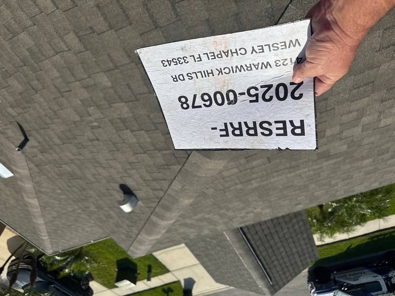 roofing project near Warwick Hills Dr. in Wesley Chapel