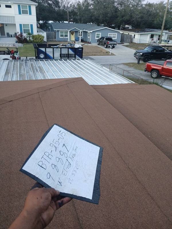 residential roof replacement by Hloska Roofing in Tampa