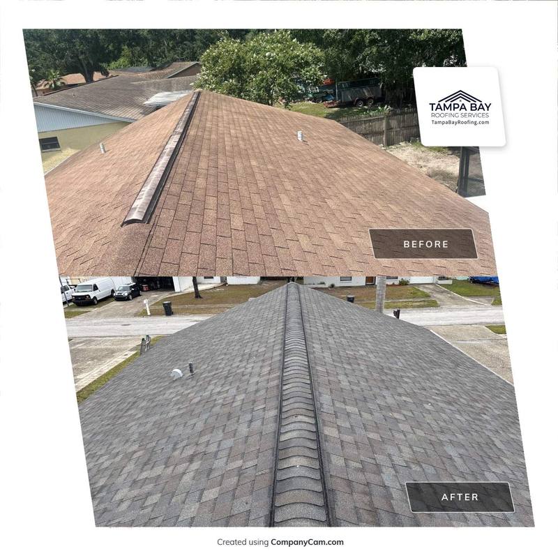 residential shingle roof replacement by Hloska Roofing in Tampa