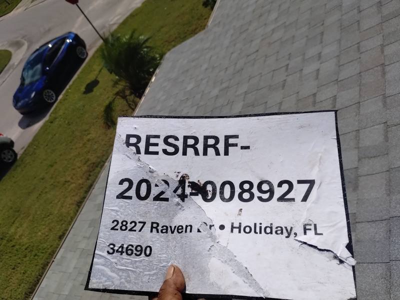 completed roofing project in Holiday FL