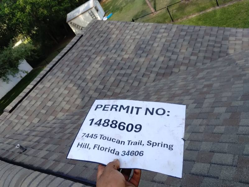 residential shingle roof replacement by Hloska Roofing in Spring Hill
