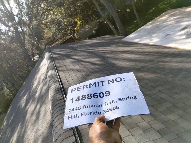residential shingle roof replacement by Hloska Roofing in Spring Hill
