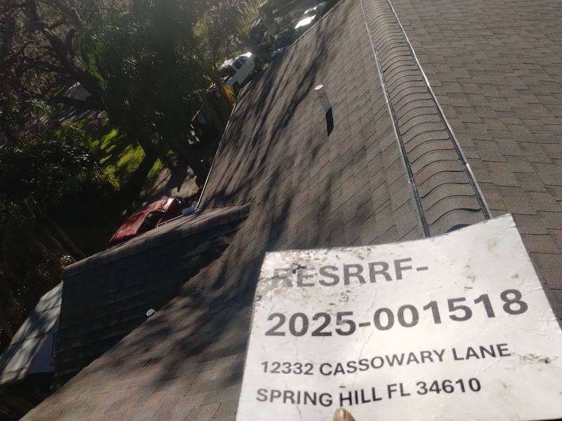 shingle roof replacement in Spring Hill, Florida
