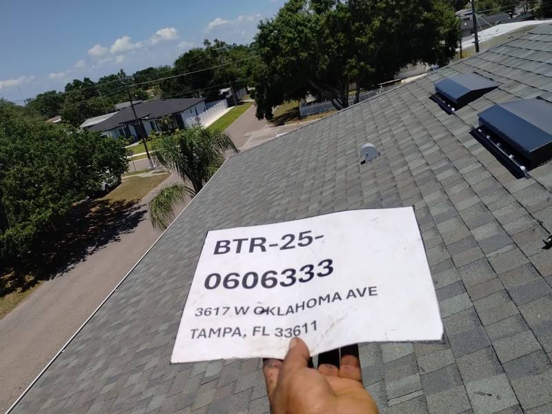 completed roofing project in Tampa FL