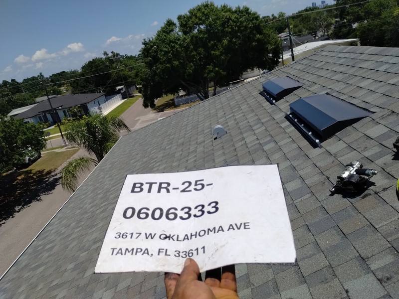 completed roofing project in Tampa FL