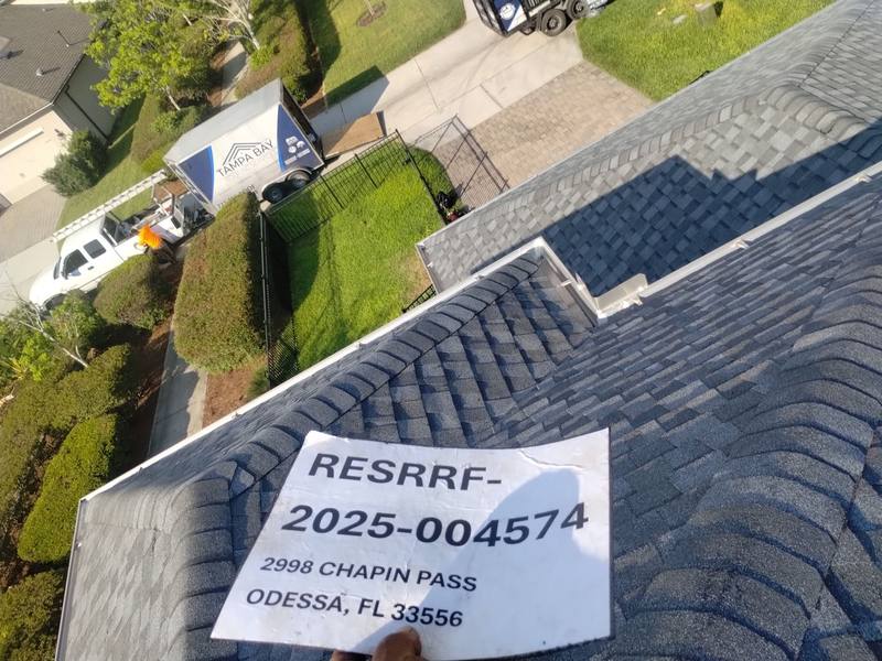 completed roofing project in Odessa FL