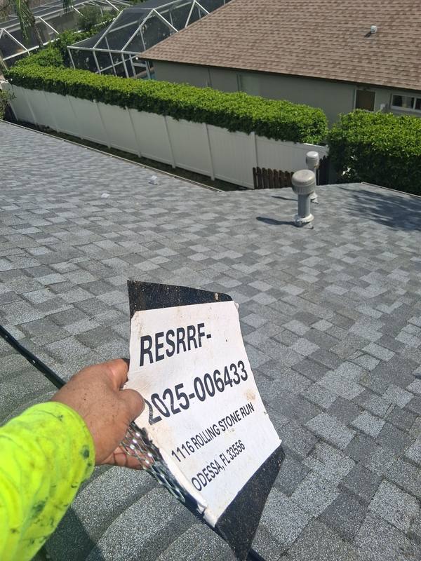 completed roofing project in Odessa FL