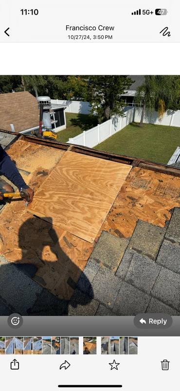 residential roof repair by Hloska Roofing in Wesley Chapel