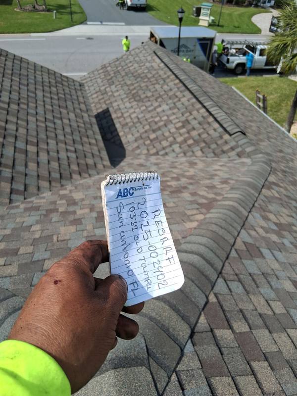 roofing project near Old Tampa Bay Dr in San Antonio