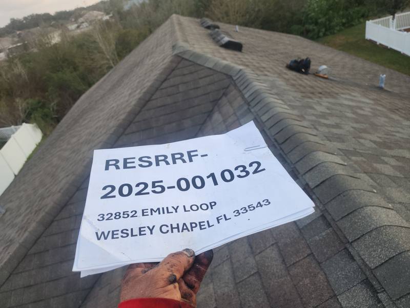 completed roofing project in Wesley Chapel FL