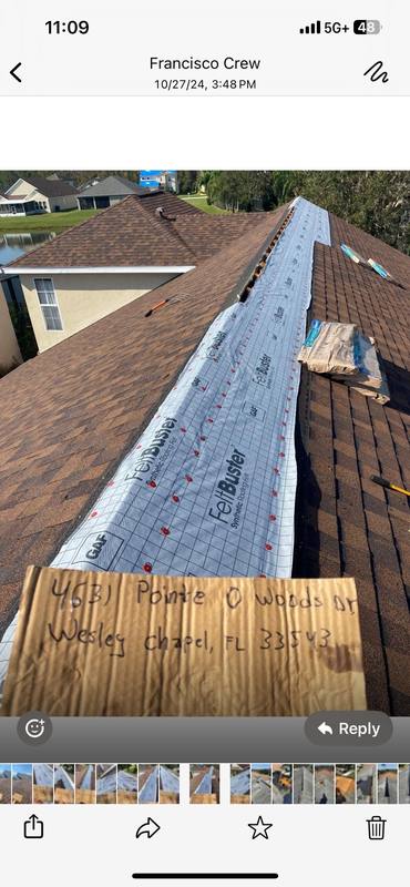 residential shingle roof replacement by Hloska Roofing in Wesley Chapel