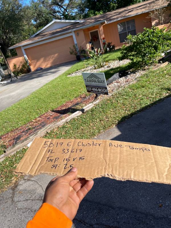 roofing project near E Cluster Ave in Tampa