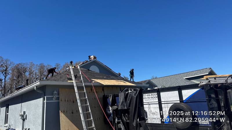 residential shingle roof replacement by Hloska Roofing in Wesley Chapel