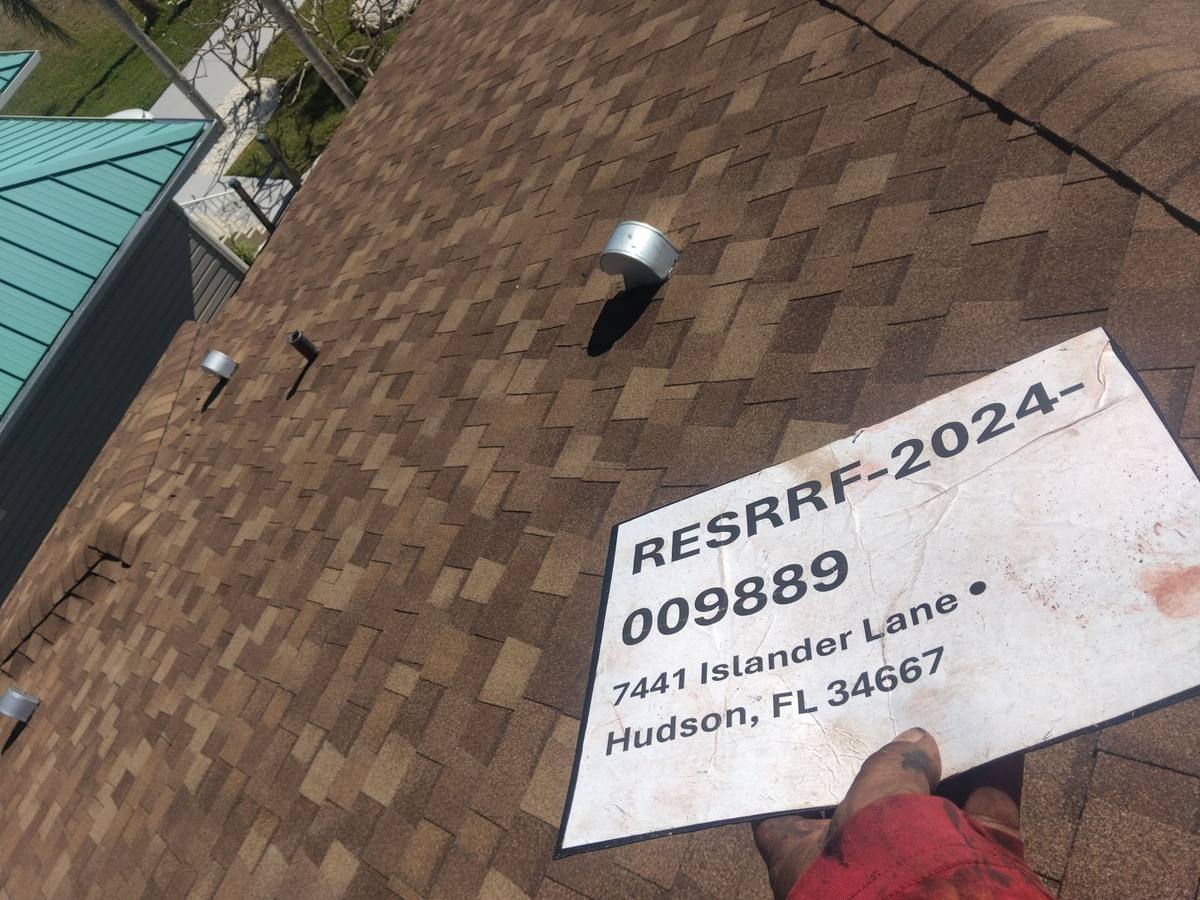 shingle roof replacement in Hudson, Florida