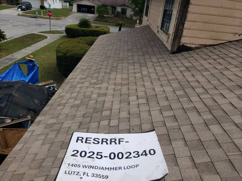 completed roofing project in Lutz FL