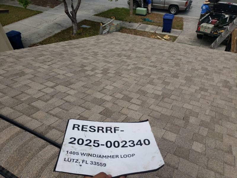 completed roofing project in Lutz FL