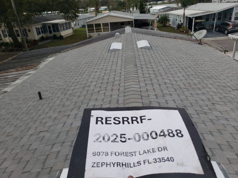 roofing project near Forest Lake Dr in Zephyrhills