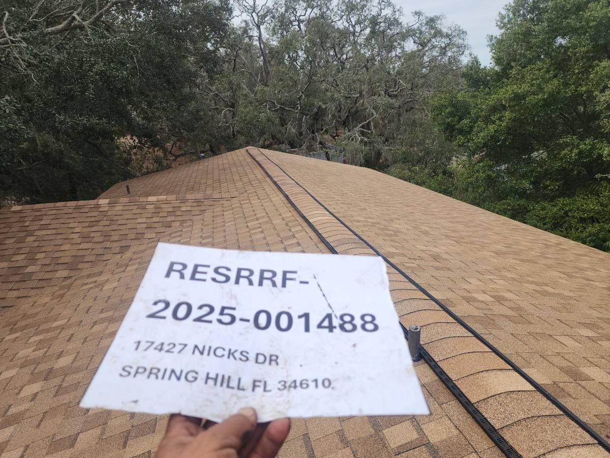shingle roof replacement in Spring Hill, Florida
