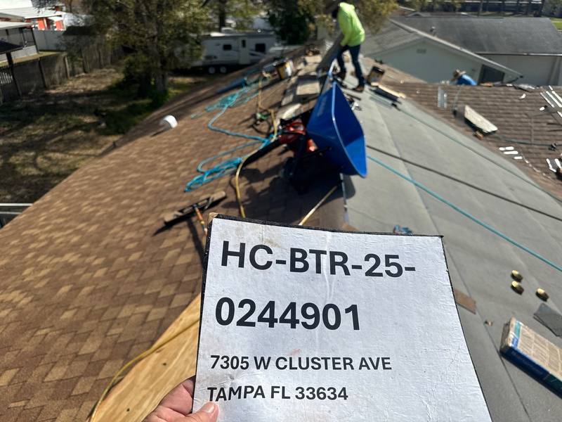 residential shingle roof replacement by Hloska Roofing in Tampa