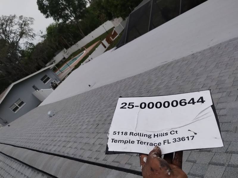 roofing project near Rolling Hills Ct in Temple Terrace