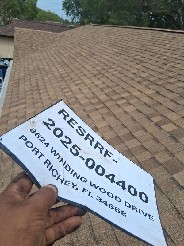 completed roofing project in Port Richey FL