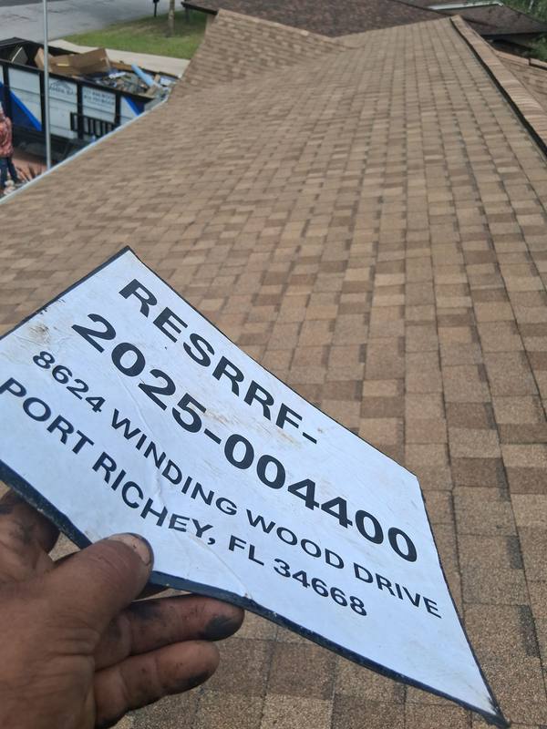 roofing project near Winding Wood Dr in Port Richey