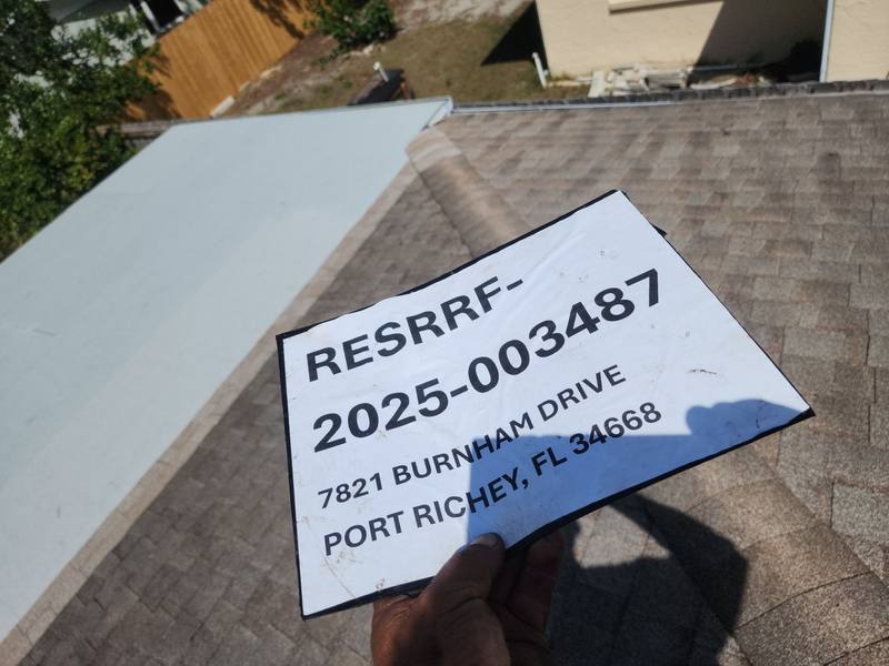 roofing project near Burnham Drive in Port Richey