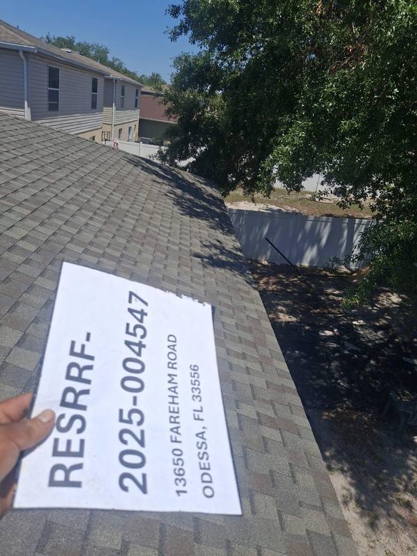 completed roofing project in Odessa FL