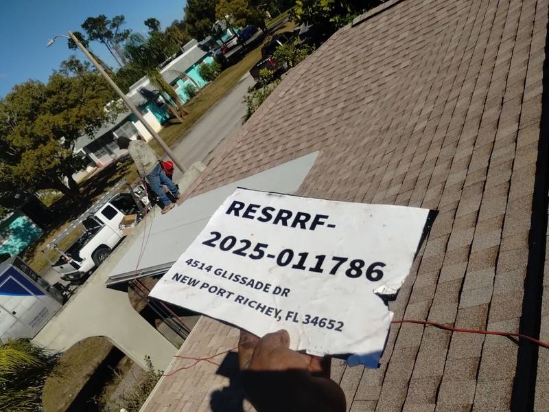 roofing project near Glissade Dr in New Port Richey