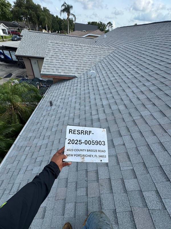 roofing project near County Breeze Road in New Port Richey
