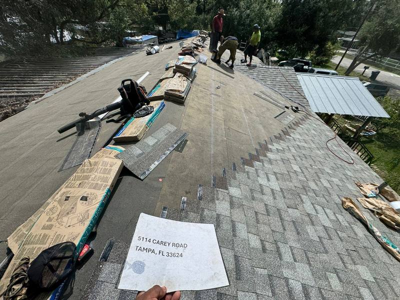 roofing project near Carey Road in Tampa