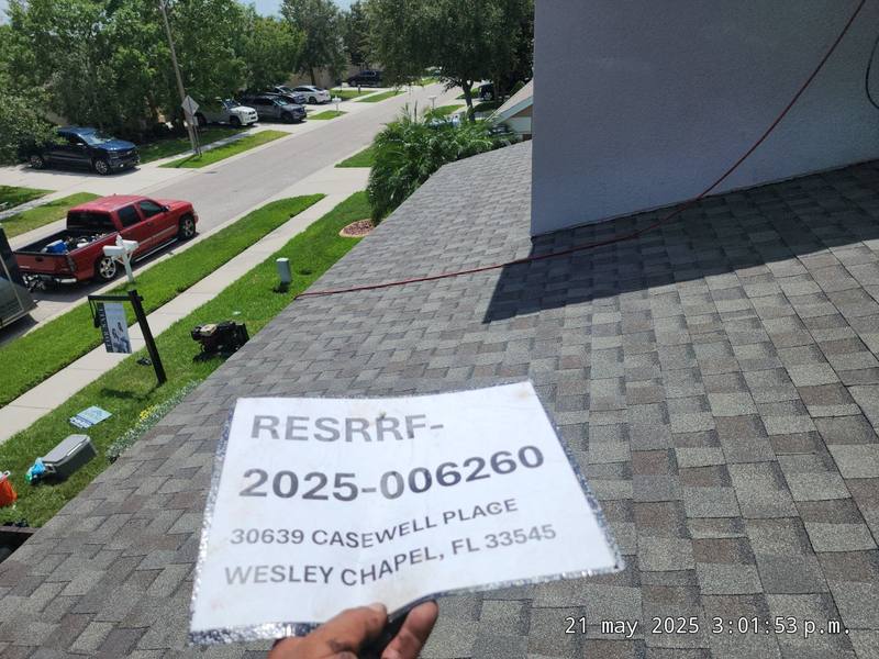 roofing project near Casewell Pl in Wesley Chapel