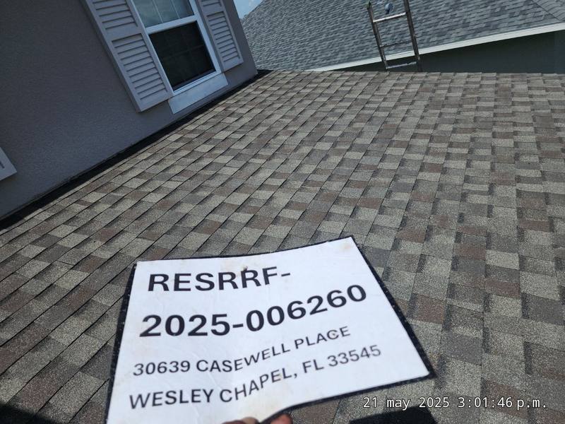residential shingle roof replacement by Hloska Roofing in Wesley Chapel