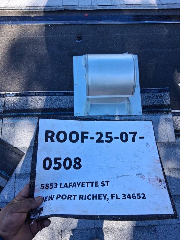 roofing project near Lafayette Street in New Port Richey