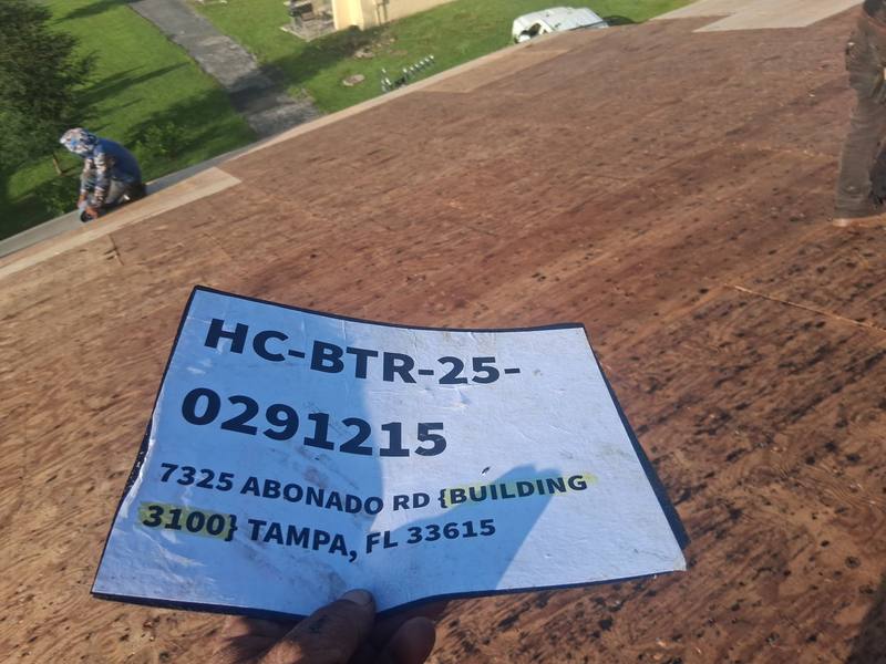 roofing project near Abonado Road in Tampa