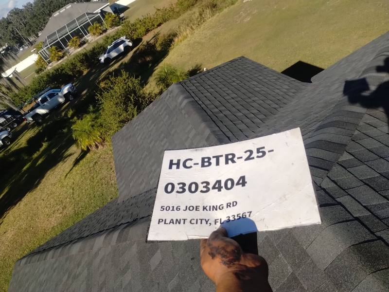 roofing project near Joe King Rd in Plant City