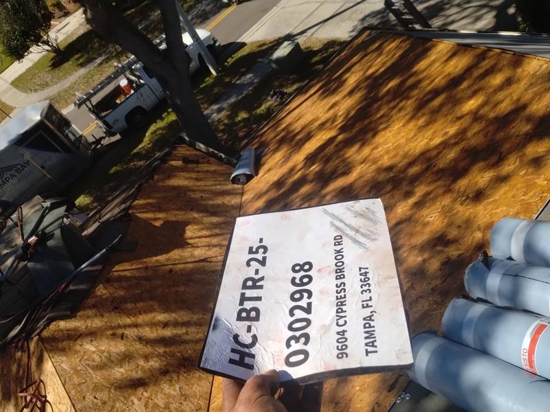 roofing project near Cypress Brook Rd in Tampa
