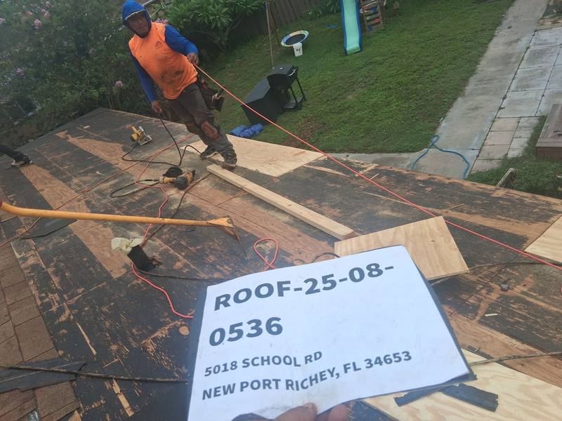 roofing project near School Rd in New Port Richey